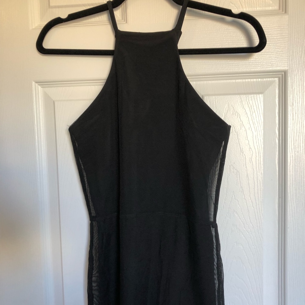 Sexy LBD with asymmetrical mesh hem